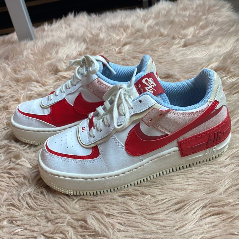 Nike Air Force one shadow red white blue